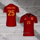 Spain Player Ansu Fati Home Shirt 2022