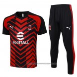 Tracksuit AC Milan 2023-2024 Short Sleeve Red and Black