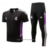 Tracksuit Real Madrid 2022-2023 Short Sleeve Black and Purpura