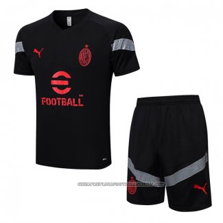 Tracksuit AC Milan 2022-2023 Short Sleeve Black - Shorts