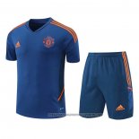 Tracksuit Manchester United 2022-2023 Short Sleeve Blue - Shorts