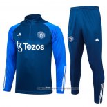 Sweatshirt Tracksuit Manchester United 2023-2024 Kid Blue