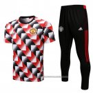 Tracksuit Manchester United 2022-2023 Short Sleeve Black and Red