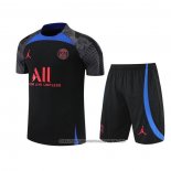 Tracksuit Paris Saint-Germain 2022-2023 Short Sleeve Black and Blue - Shorts