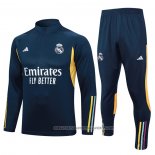 Sweatshirt Tracksuit Real Madrid 2023-2024 Kid Blue