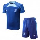 Tracksuit Atletico Madrid 2022-2023 Short Sleeve Blue - Shorts