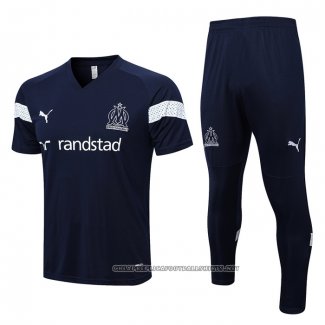 Tracksuit Olympique Marseille 2022-2023 Short Sleeve Blue