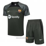 Tracksuit Barcelona 2023-2024 Short Sleeve Green Oscuro - Shorts