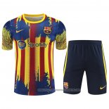 Tracksuit Barcelona 2023-2024 Short Sleeve Yellow and Blue - Shorts