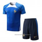 Tracksuit France 2022-2023 Short Sleeve Blue - Shorts