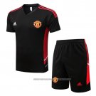 Tracksuit Manchester United 2022-2023 Short Sleeve Black - Shorts