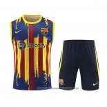 Tracksuit Barcelona 2023-2024 Without Sleeves Yellow and Blue