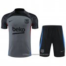 Tracksuit Barcelona 2022-2023 Short Sleeve Grey - Shorts