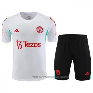 Tracksuit Manchester United 2023-2024 Short Sleeve White - Shorts