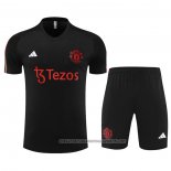 Tracksuit Manchester United 2023-2024 Short Sleeve Black - Shorts