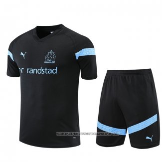 Tracksuit Olympique Marseille 2022-2023 Short Sleeve Black - Shorts