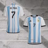 Argentina Player De Paul Home Shirt 2022