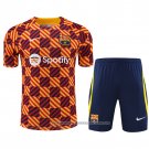 Tracksuit Barcelona 2023-2024 Short Sleeve Yellow - Shorts