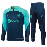 Sweatshirt Tracksuit Barcelona 2023-2024 Kid Blue
