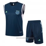 Tracksuit Ajax 2023-2024 Without Sleeves Blue