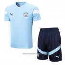 Tracksuit Manchester City 2022-2023 Short Sleeve Blue - Shorts