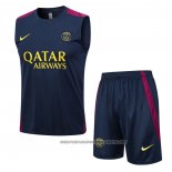 Tracksuit Paris Saint-Germain 2023-2024 Without Sleeves Blue