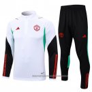 Sweatshirt Tracksuit Manchester United 2023-2024 Kid White