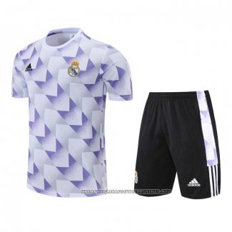 Tracksuit Real Madrid 2022-2023 Short Sleeve White and Purpura - Shorts